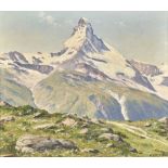 DUPLAIN, ALBERT1890 Westschweiz 1978Sommerliche Ansicht des Matterhorns.Öl auf Leinwand,sig. u.r.,