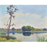 KIENER, ROBERTBolligen 1866 - 1945 BernInkwilersee.Öl auf Gaze, auf Malkarton,sig. u.l., verso