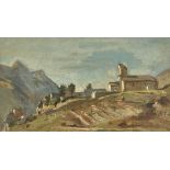 DU MONT, ALFREDBaulmes 1828 - 1894 GenèveSonniges Bergdorf.Öl auf Leinwand,sig. u.r.,19,5x34