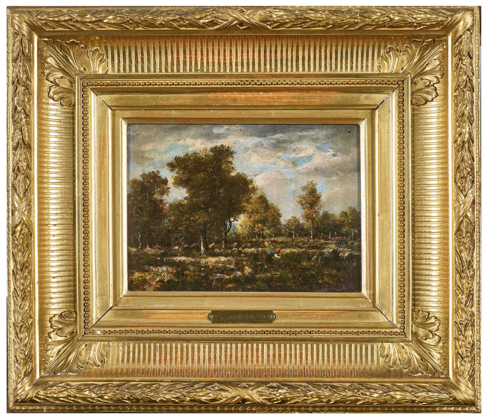 ROUSSEAU, THÉODOREParis 1812 - 1867 BarbizonZugeschriebenPaysage.Öl auf Leinwand,bez. u.l.,16,5x22 - Bild 2 aus 3