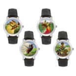 PATEK PHILIPPESet of 4 cloisonné wristwatches "Birds", limited edition.Manufacturer/Manufaktur: