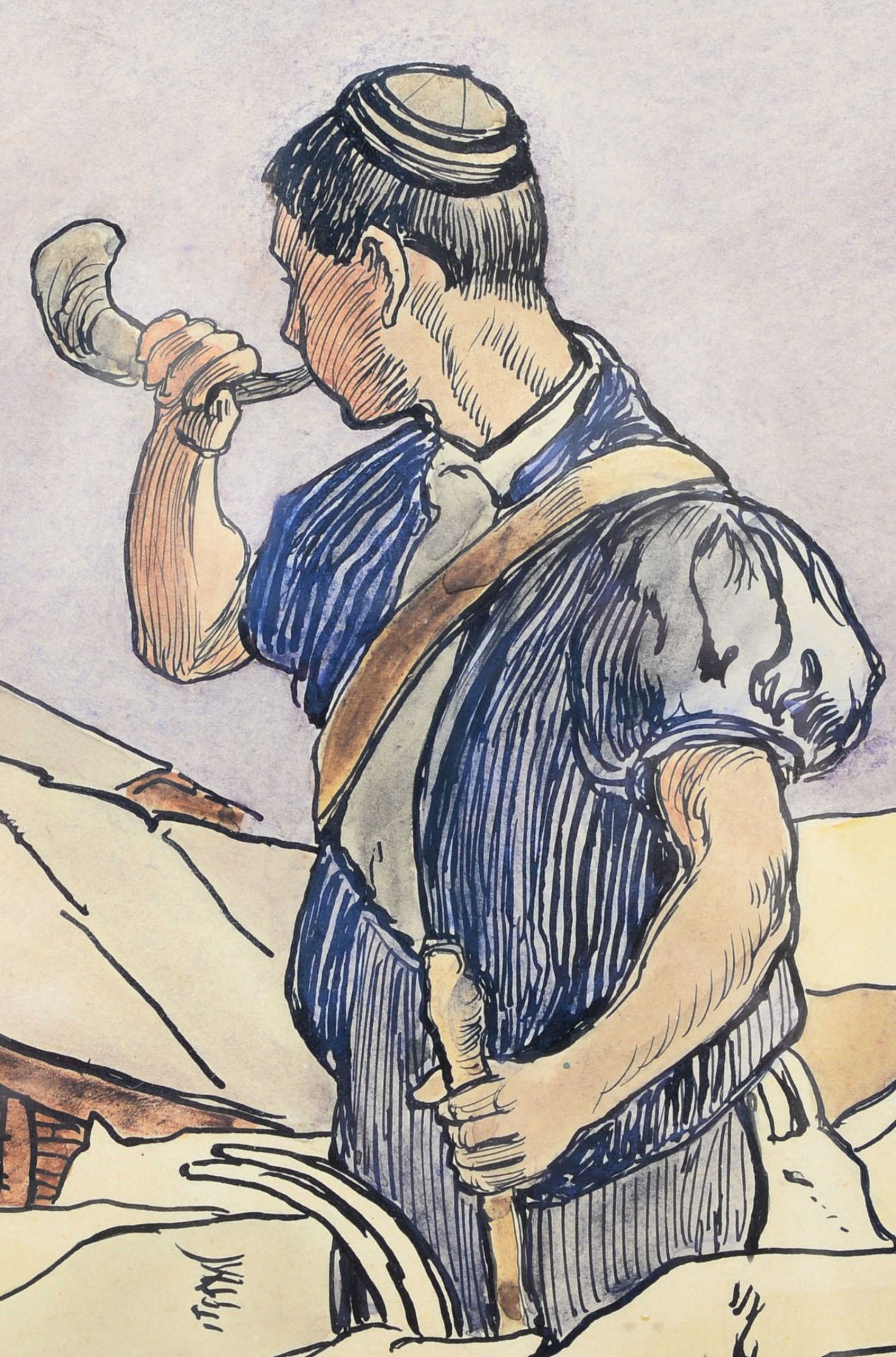 BIÉLER, ERNESTRolle 1863 - 1948 LausanneLe chevrier.Aquarell und Tusche auf Papier, sig. u.r., - Bild 8 aus 9