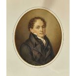 MENTELER, FRANZ JOSEPHZug 1777 - 1833 wohl in BernZugeschriebenBildnis von Johann Rudolf Wyss.