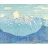 KUHN, EMIL ADOLFStäfa 1886 - 1952 ZürichBerglandschaft.Öl auf Malkarton,sig. u. dat. (19)11 u.r.,