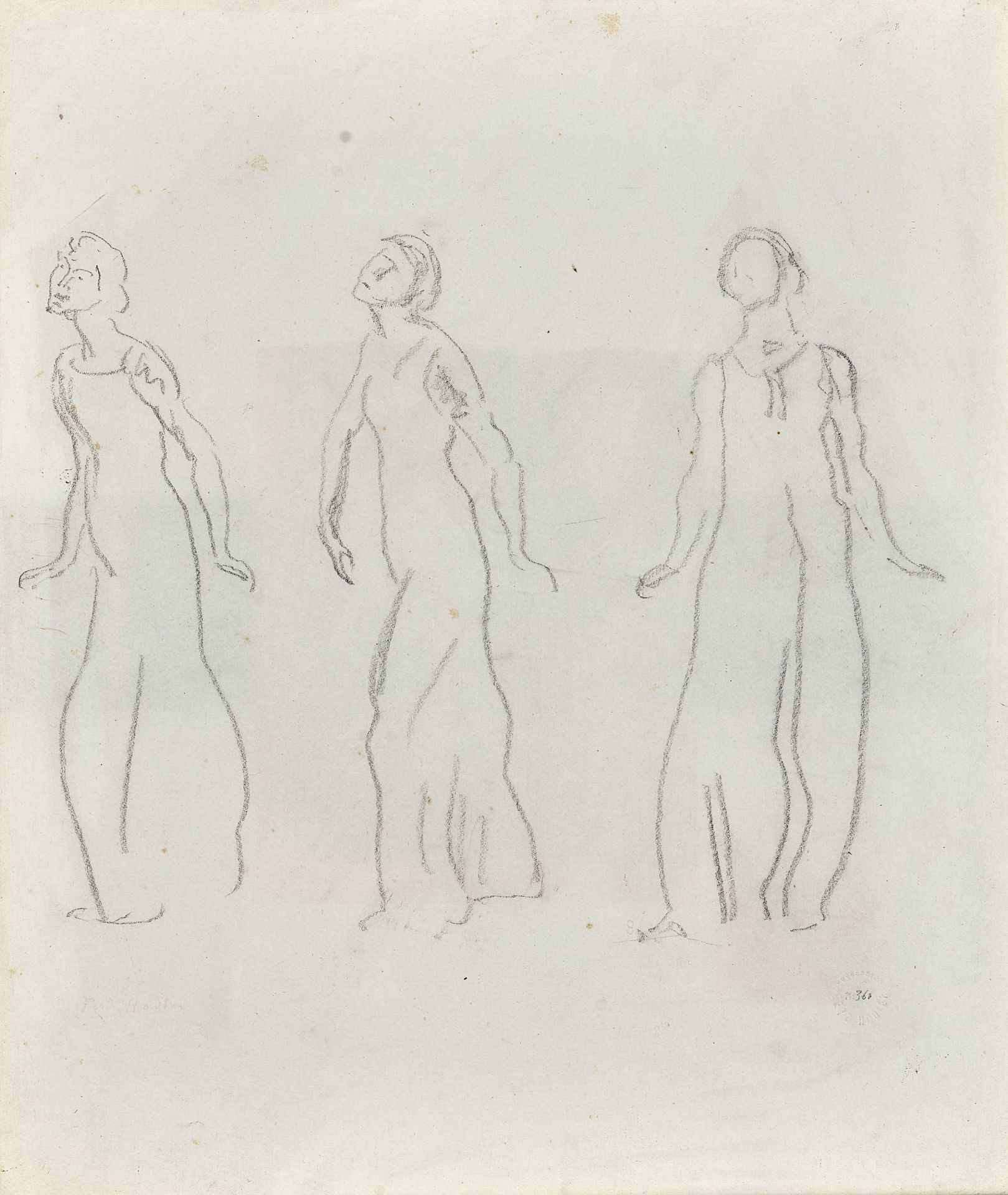 HODLER, FERDINANDBern 1853 - 1918 GenèveStudie zu "Blick in die Unendlichkeit".Bleistift,Nachlass-