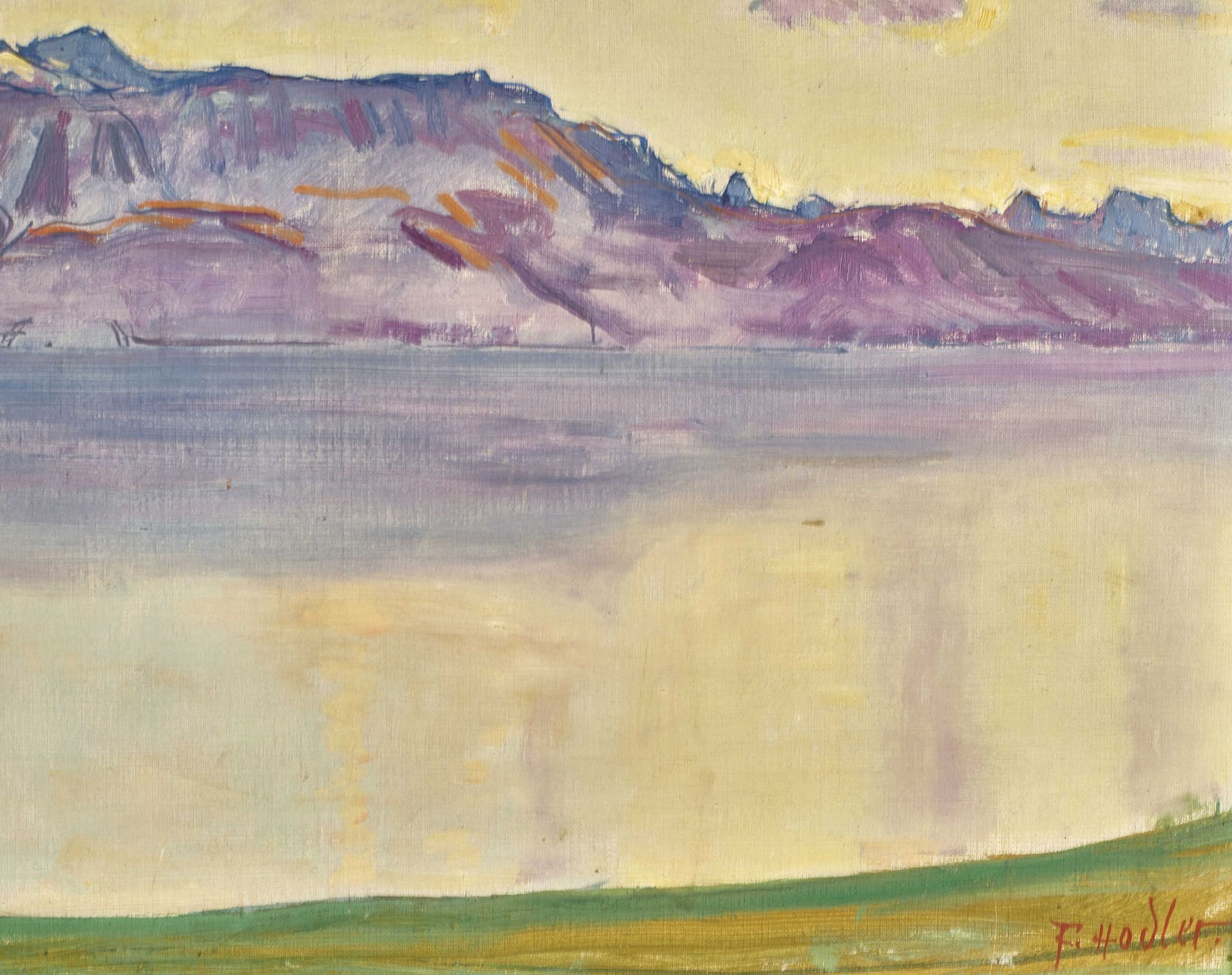 HODLER, FERDINANDBern 1853 - 1918 GenèveGenfersee von Chexbres aus.Öl auf Leinwand,sig. "F. - Bild 6 aus 6