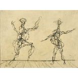 ITALIEN, 20. JH.Tanzende Figuren.Mischtechnik auf Leinwand,undeutl. sig. u. dat. (19)68 u.r.,45x60