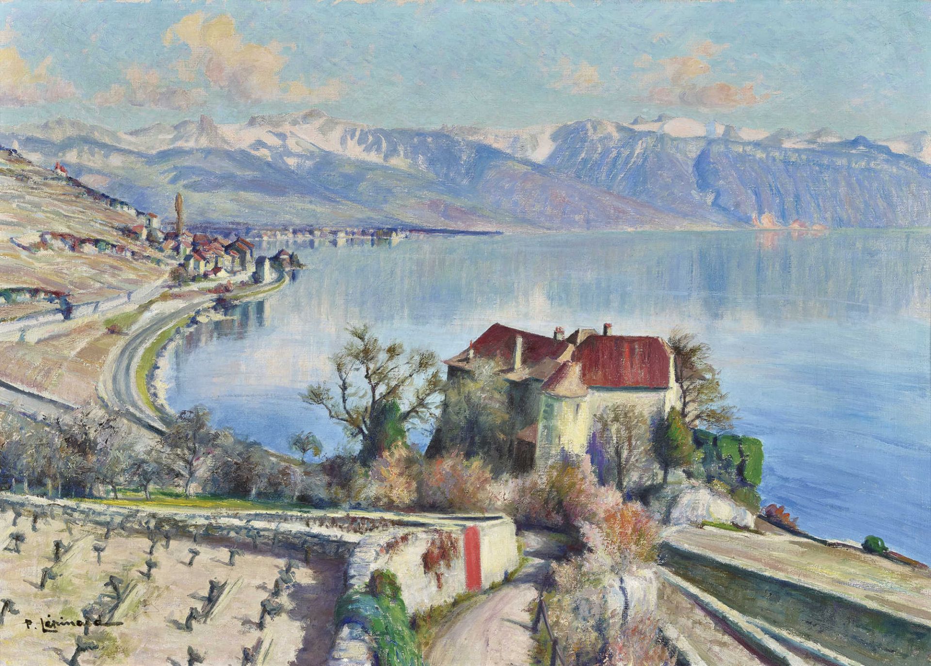 LÉPINARD, PAULVesdun 1887 - 1963 LausanneChâteau de Glérolles au Lac Léman.Öl auf Leinwand,sig. u.