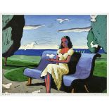 SCHWIZGEBEL, GEORGESReconviller 1944La jeune fille et les oiseaux.Öl auf Acetat,a. Passepartout sig.