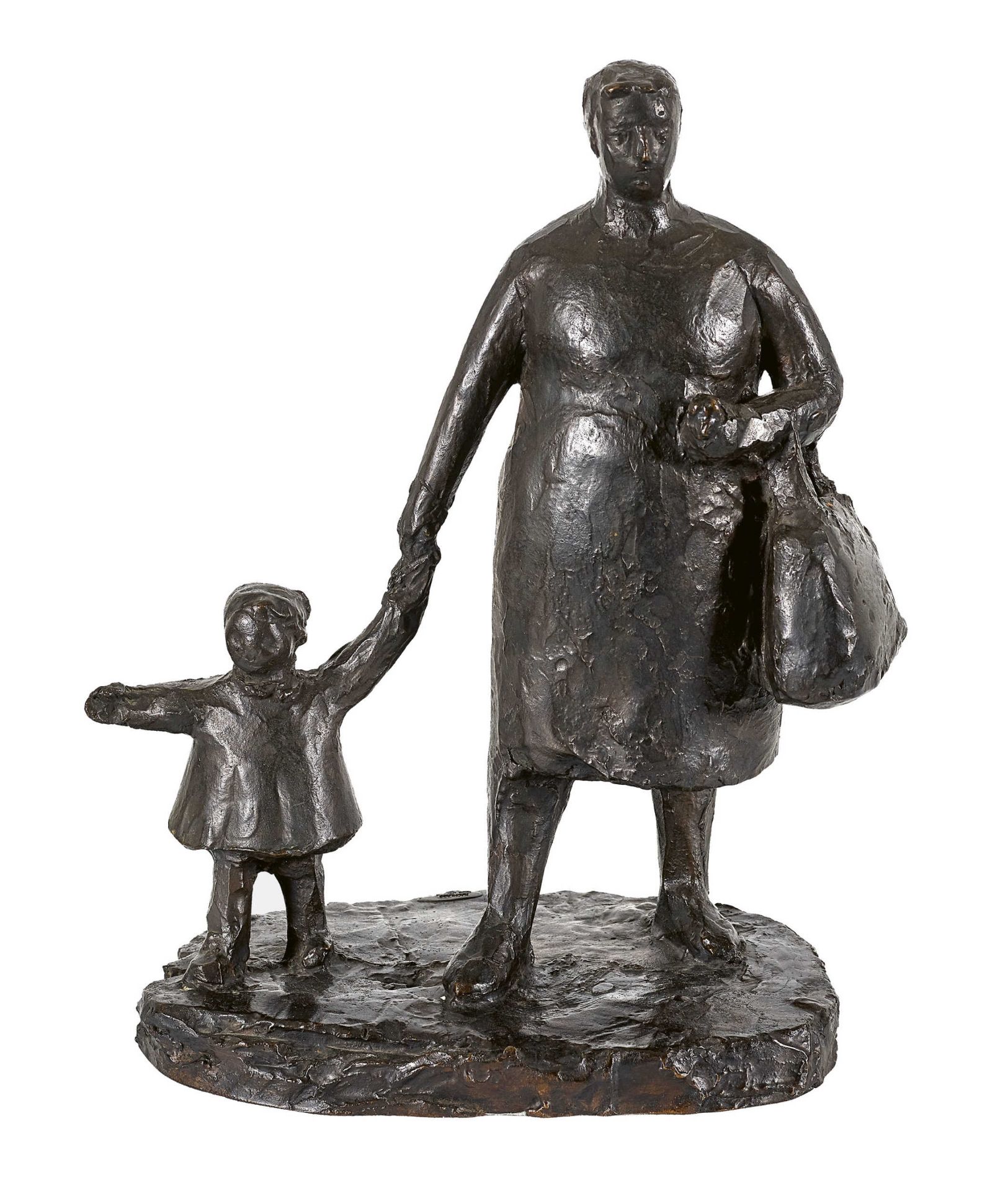 GEISER, KARLBern 1898 - 1957 ZürichMutter mit Kind.Bronze, dunkel patiniert, a. Plinthe Nachlass-