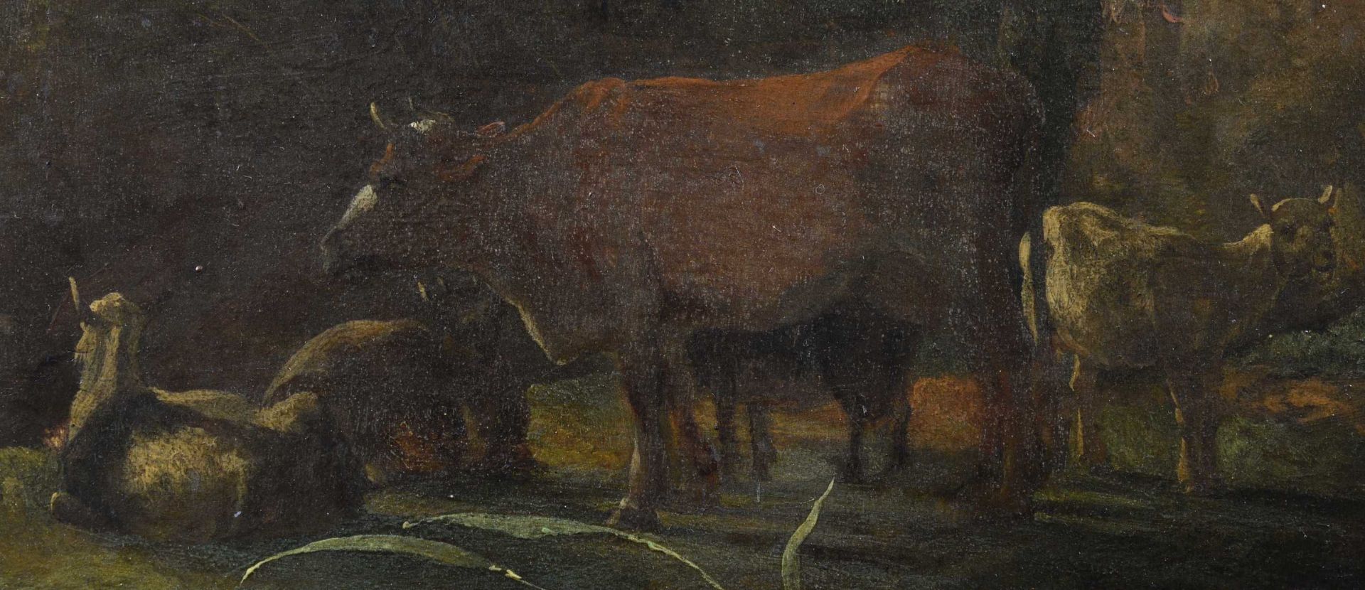 PIJNACKER, ADAMSchiedam 1620/22 - 1673 AmsterdamIdyllische Landschaft mit Viehherde.Öl auf Holz,sig. - Bild 6 aus 6