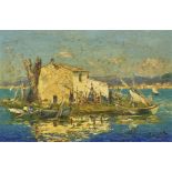OLIVE, HENRI (GEN. OLIVE TAMARI)La Seyne-sur-Mer 1898 - 1980 ToulonSüdliche Insel mit Haus.Öl auf