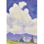 ANNELER, KARLThun 1886 - 1957 WichtrachBerglandschaft mit Wolken.Aquarell,sig. o.r.,33,5x24 cm (LM)-