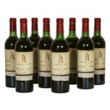 CHÂTEAU LATOURPauillac, Premier Grand Cru Classé, 1975.8 Flaschen.1xIN, 5xBN, 2xTS.Etiketten minim