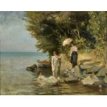 DUFAUX, AUGUSTE FRÉDÉRICGenève 1852 - 1943 LausanneLes baigneuses.Öl auf Leinwand,sig. u. dat. "10