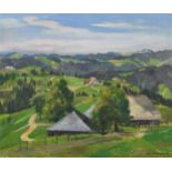 GARTMEIER, HANS1910 Langnau im Emmental 1986Emmentaler Landschaft.Öl auf Leinwand, auf Hartplatte,