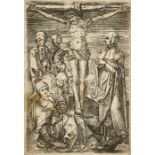 KRUG, LUDWIG1489 Nürnberg 1532Christus am Kreuz.Kupferstich,i.d. Platte mgr. u.r.,15,1x10,3 cm (BG)