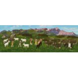 VETSCH, CHRISTIANGrabs 1912 - 1996 AltstättenAppenzeller Sennen mit Kühen und Ziegen.Öl auf Holz,