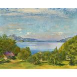 JACOBI, MARCUSBiel 1891 - 1969 MerligenThunersee mit Stockhorn.Öl auf Leinwand,sig. u.l.,69x88 cm- -