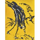 SCHUMACHER, EMILHagen 1912 - 1999 San José/IbizaDer Vogel.Serigrafie über gemaltem Grund, weiss