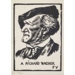 VALLOTTON, FÉLIXLausanne 1865 - 1925 Neuilly-sur-SeineA Richard Wagner.Holzschnitt,im Stock mgr. u.