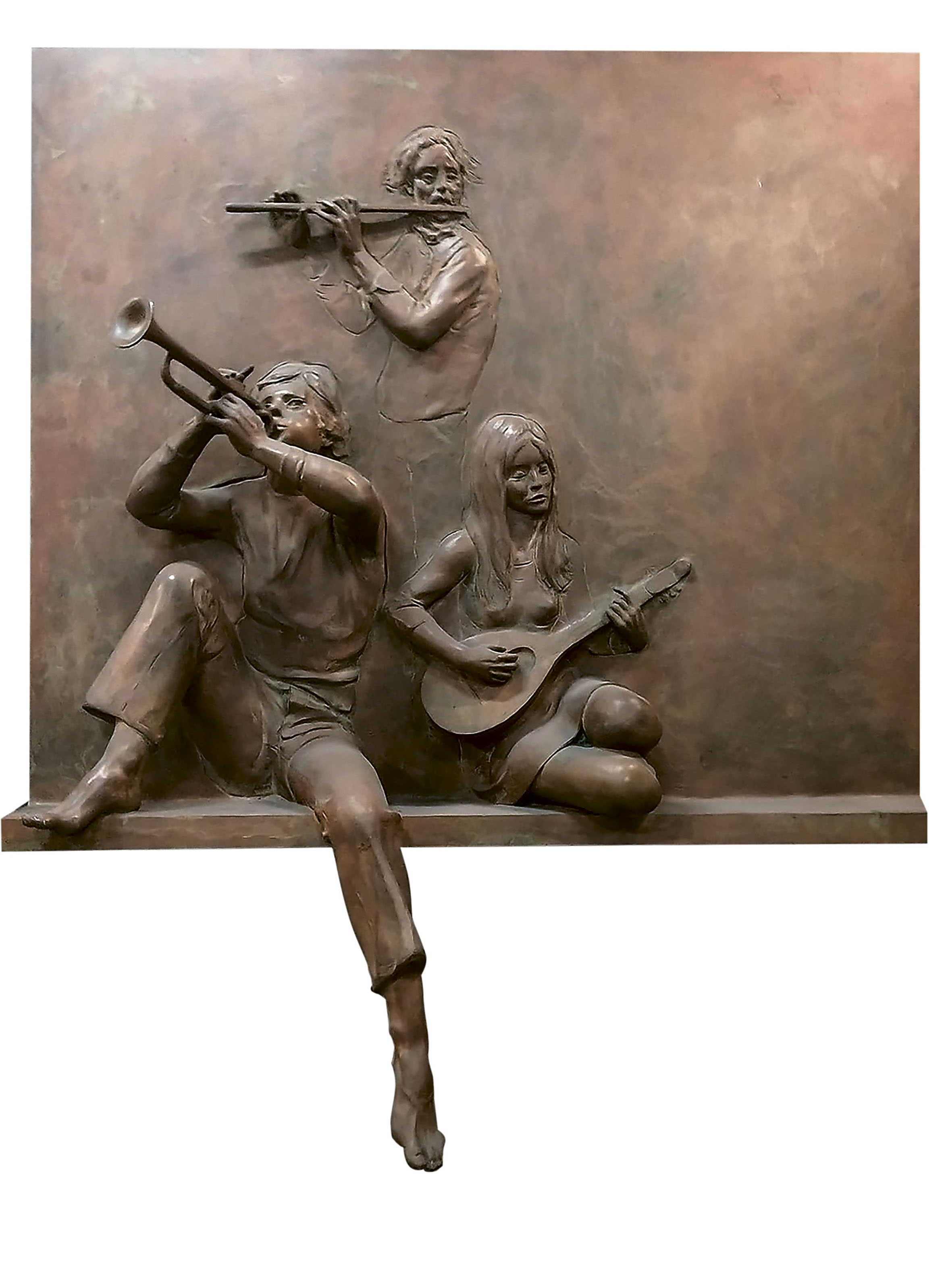 LIMBACH, HANS JÖRGZürich 1928 - 1990 HombrechtikonDrei Musiker.Bronze,sig. o.r.,141x160x42 cmDas