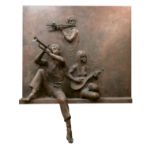 LIMBACH, HANS JÖRGZürich 1928 - 1990 HombrechtikonDrei Musiker.Bronze,sig. o.r.,141x160x42 cmDas