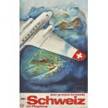 HÄFELFINGER, EUGEN (GEN. TSCHEMS)Sissach 1898 - 1979 ZürichDie Schweiz im Flugzeug das grosse