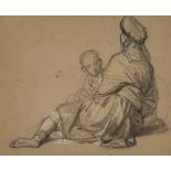 PILS, ISIDORE ALEXANDRE AUGUSTINParis 1813 - 1875 DouarnenezOrientale mit Kind.Schwarze und weisse