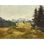 STÄGER, BALZGlarus 1861 - 1937 ZürichZugerberg gegen Urneralpen.Öl auf Leinwand, auf Malkarton,