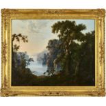 NASMYTH, PATRICKEdinburgh 1787 - 1831 LambethZugeschriebenLandscape at sunset.Öl auf Leinwand,