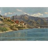 HERZOG, ARTHUR CHARLES HENRINeuchâtel 1862 - 1913 MarinSt. Saphorin. Lac Léman.Öl auf Malkarton,sig.