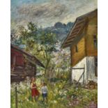 FLÜCK, JOHANN PETER1902 Schwanden bei Brienz 1954Vorfrühling in Schwanden.Öl auf Leinwand,sig. u.