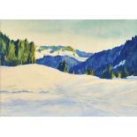 MÜLLER, RUDOLFGrenchen 1892 - 1972 BernWinterlandschaft.Aquarell,mgr. u. dat. (19)36 u.l.,34x48,5