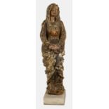 ALPENLÄNDISCH, 18. JH.Maria.Holz, geschnitzt, Kreidegrund, polychrom gefasst,H: 119 cm (ohne