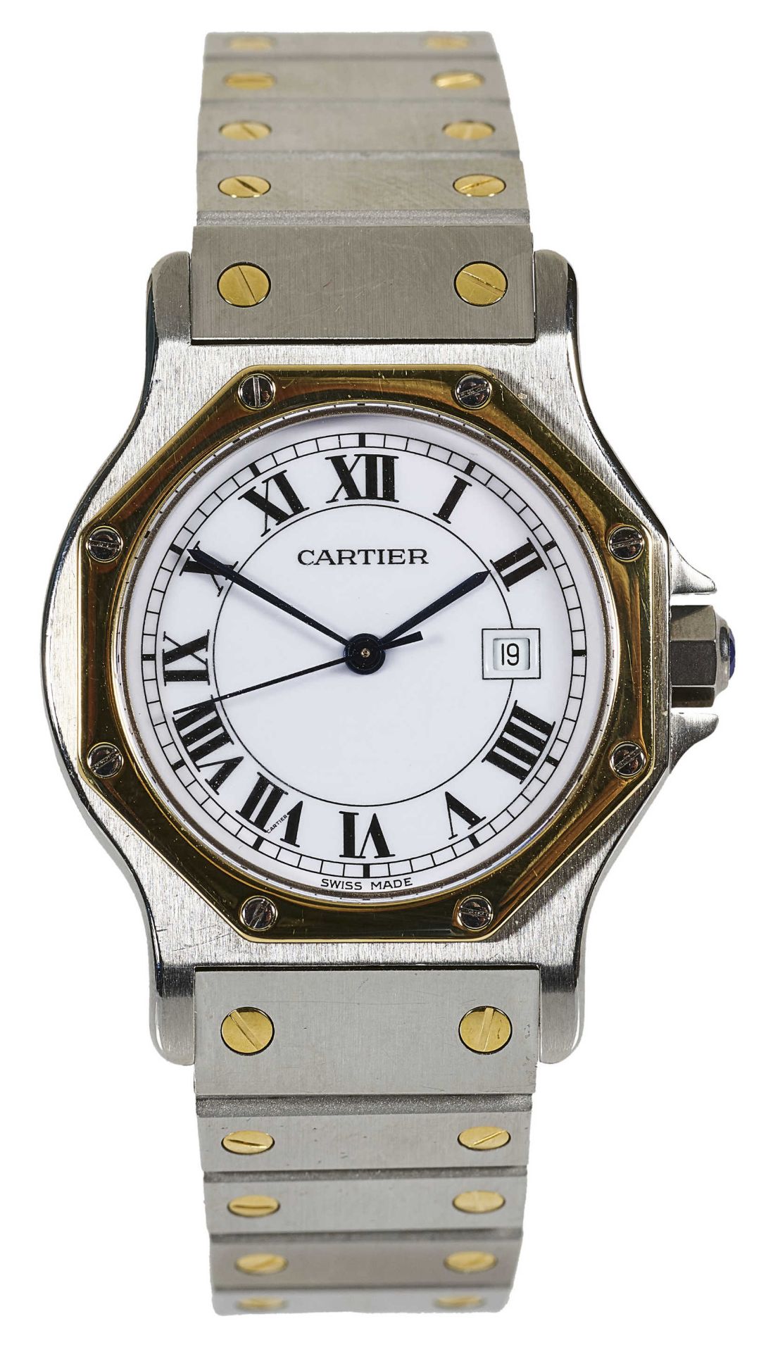 CARTIERWristwatch "Santos".Manufacturer/Manufaktur: Cartier, Paris. Model: "Santos". Year/Jahr: - Bild 2 aus 2