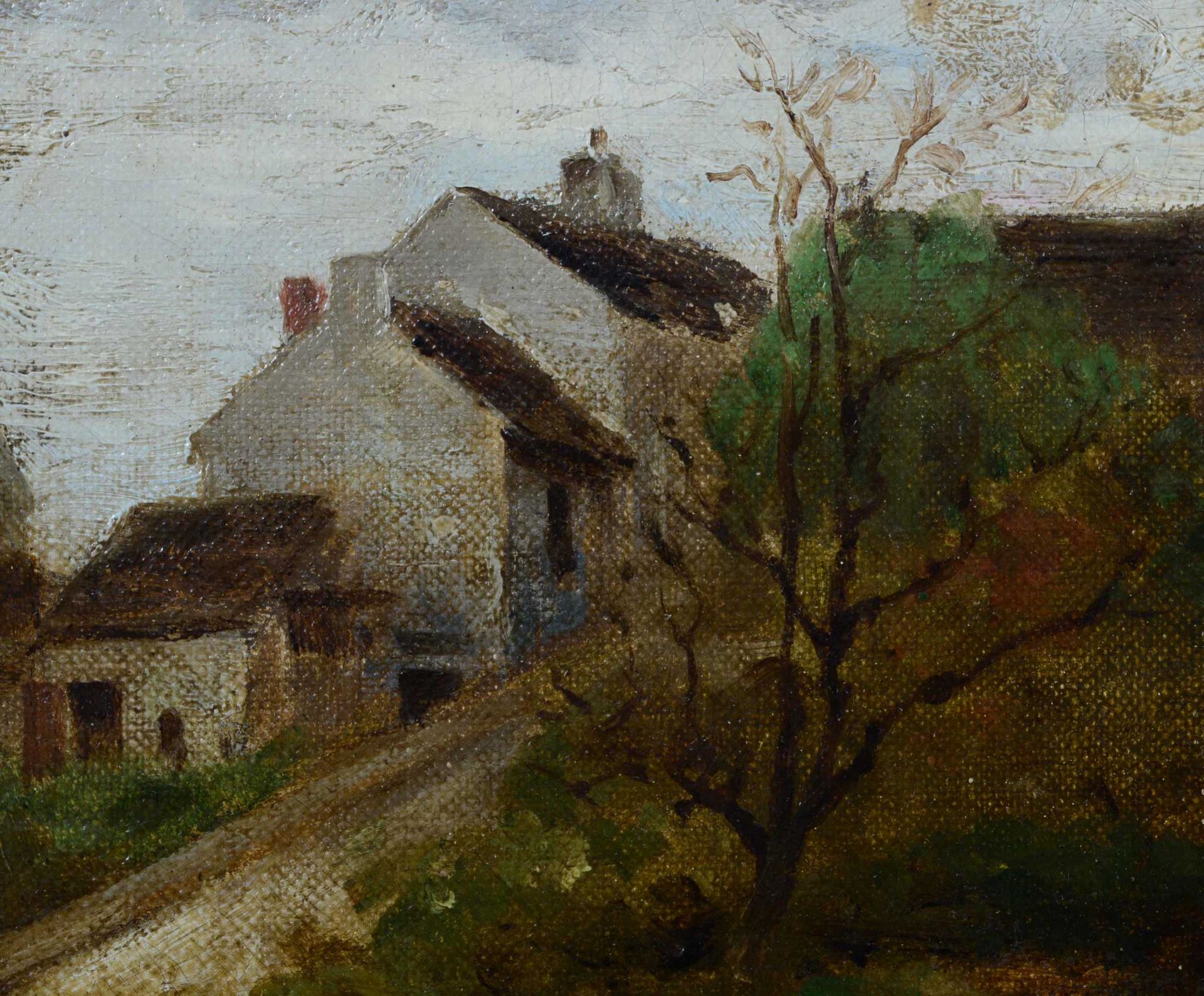 COROT, JEAN-BAPTISTE CAMILLEParis 1796 - 1875 Ville-d'AvrayUmkreisPaysage avec maisons.Öl auf - Bild 4 aus 5