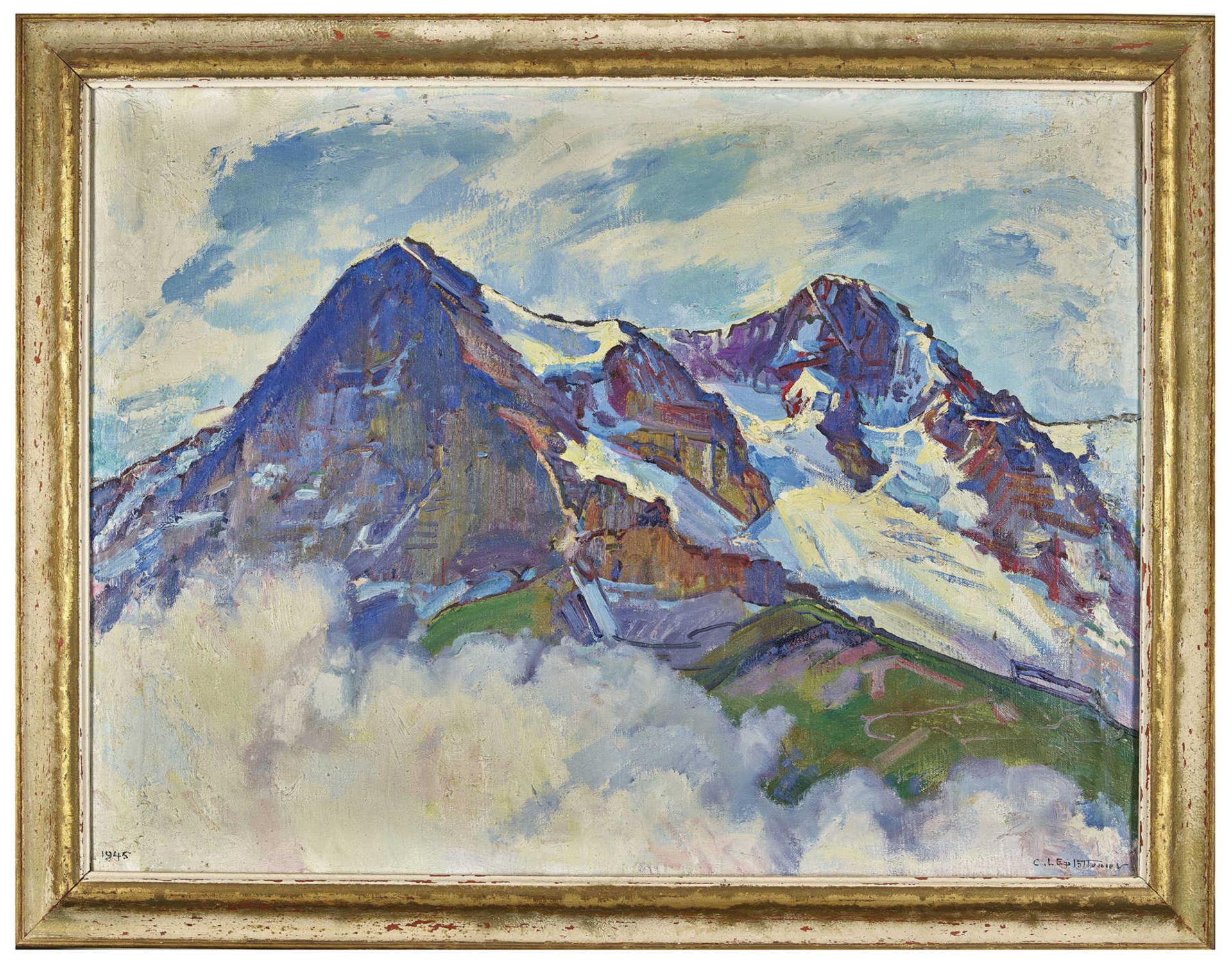 L'EPLATTENIER, CHARLESNeuchâtel 1874 - 1946 Les Côtes-du-DoubsL'Eiger et le Moine.Öl auf Leinwand, - Bild 2 aus 4