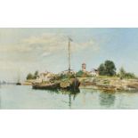 CAMPO, FEDERICO DELLima 1837 - 1923 LondonIn der Lagune von Venedig.Öl auf Holz,sig., dat. 1880 u.