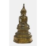 BUDDHABirma, 19. Jh.Bronze,verso Inschrift,H: 43 cm- - -22.00 % buyer's premium on the hammer