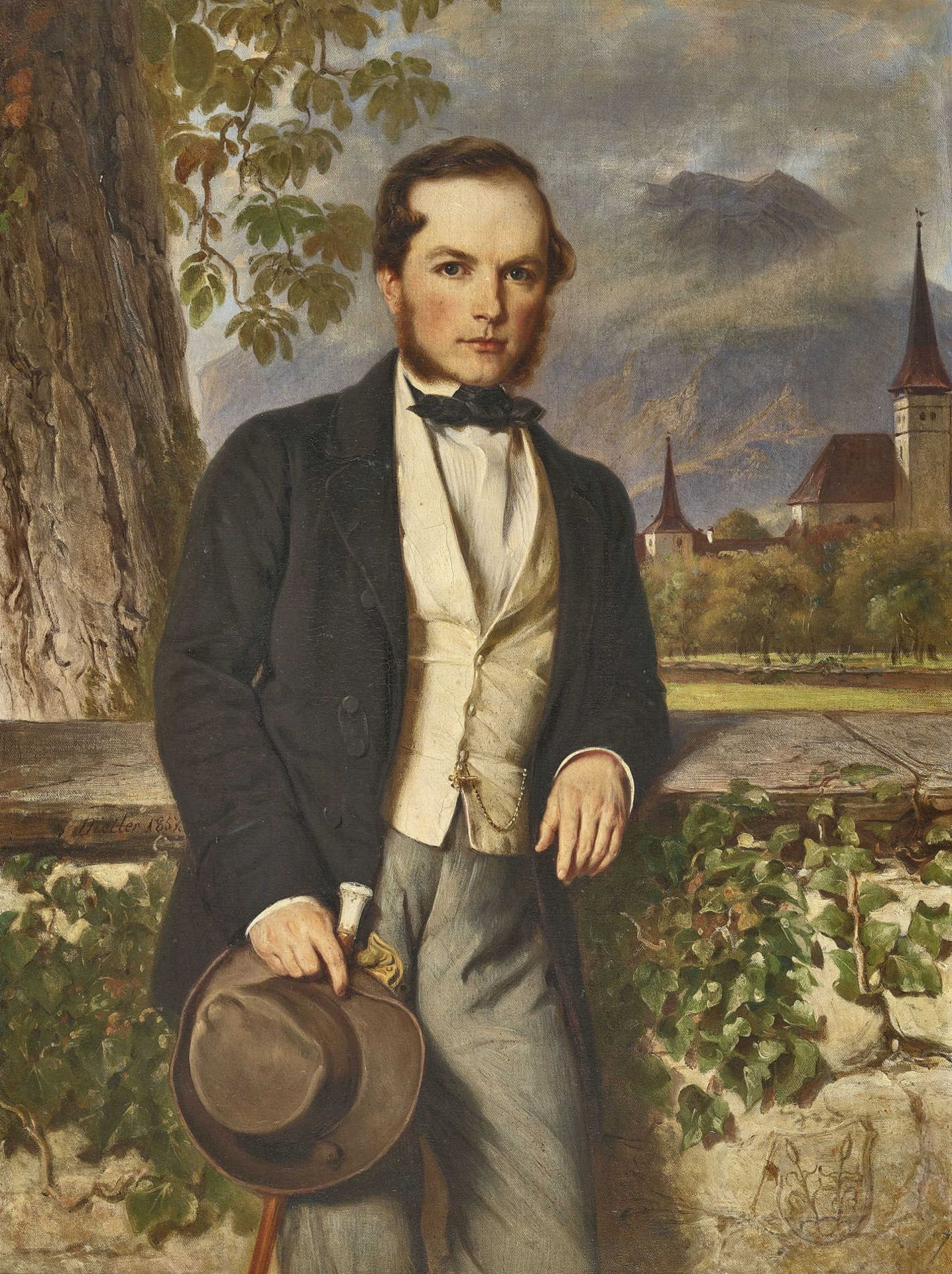 DIETLER, JOHANN FRIEDRICHSolothurn 1804 - 1874 BernPorträt einer Dame und eines Herrn. Gegenstücke. - Bild 3 aus 3