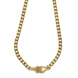 BRILLANT-COLLIERAparte Halskette aus Gelbgold 18 kt. Das zentrale Gürtelschnallenglied besetzt mit