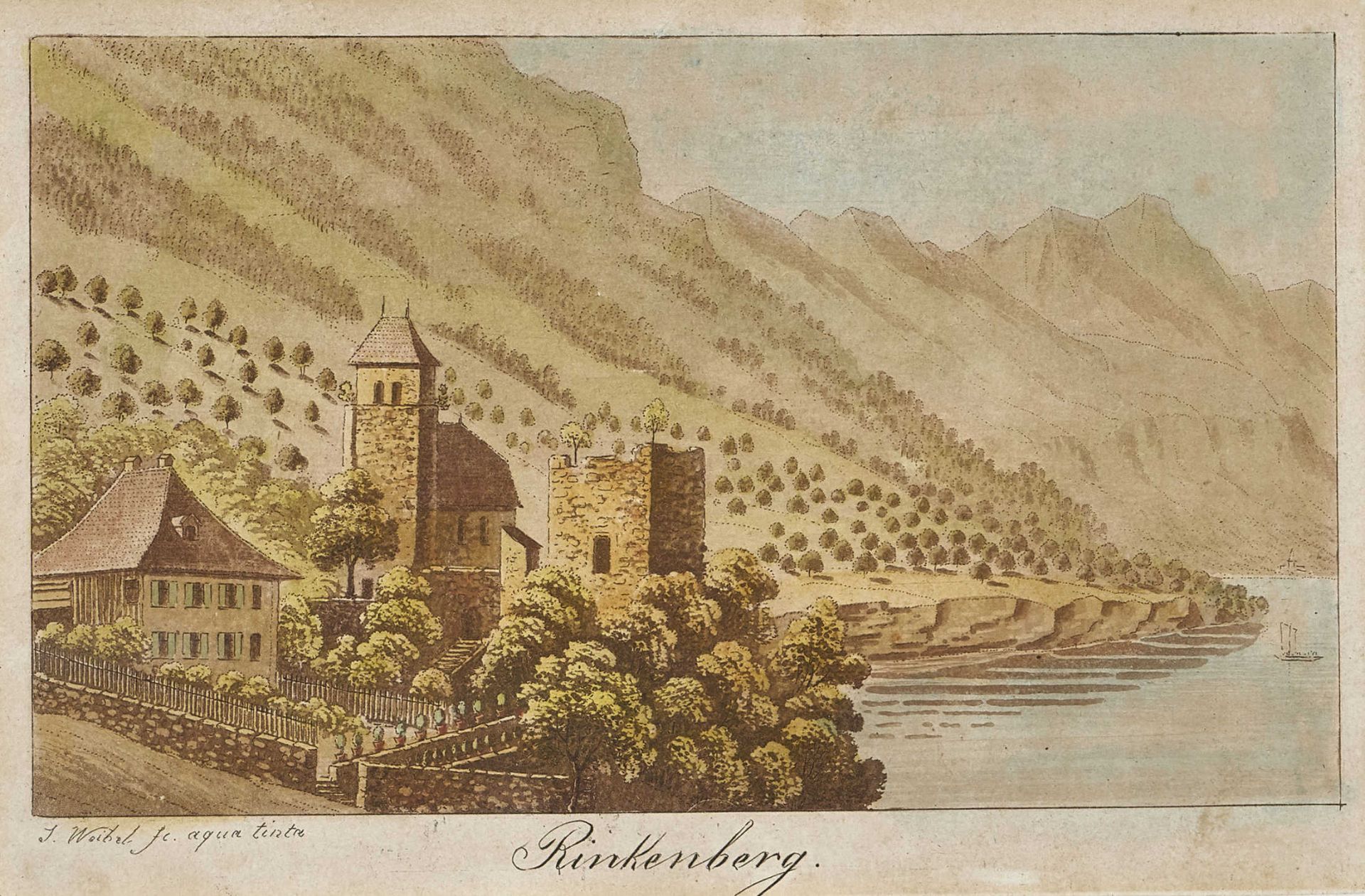 WEIBEL, JAKOB SAMUEL1771 Bern 1846Konvolut.2 Blätter aus "Bernische Landpfarrhäuser": 1. " - Bild 2 aus 3