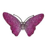 SAPHIR-BROSCHEBezaubernde Schmetterlingsbrosche aus Sterling-Silber. Körper und Flügel sind