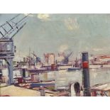 MÜLLER, WALTER EMIL1896 Zürich 1983Am Hafen.Öl auf Leinwand,sig. u.r.,30x40 cm- - -22.00 % buyer's