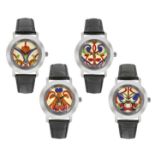 PATEK PHILIPPESet of 4 cloisonné wristwatches "Moyen Age", limited editionManufacturer/Manufaktur: