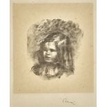 RENOIR, PIERRE-AUGUSTELimoges 1841 - 1919 Cagnes-sur-MerClaude Renoir, tourné à gauche.Lithografie,