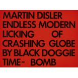 DISLER, MARTINSeewen 1949 - 1996 GenèveEndless modern licking of crashing globe by Black