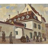 ANDEREGG, SEPPMühlheim 1901 - 1952 AsconaStrassenszene.Öl auf Hartplatte,sig. u.l.,55x66 cm- - -22.