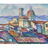 PORGES, CLARABerlin 1879 - 1963 SamedanBlick auf die Dächer von Florenz.Aquarell,sig. u.r.,39x47 cm-